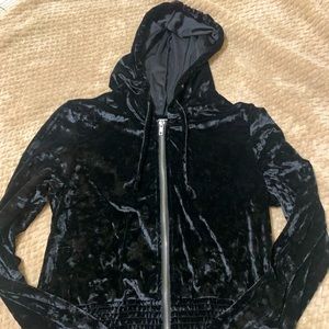 Crushed Velvet Zip Up Hoodie NWOT